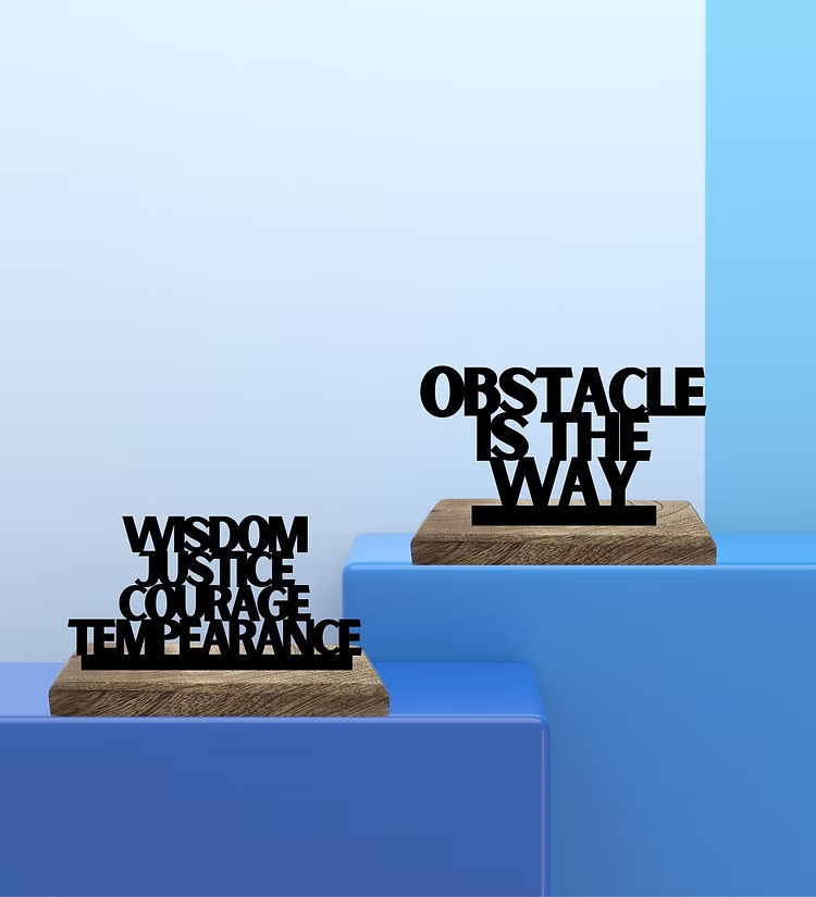 Stoic Virtues & Resilience Set of 2 Table Décor