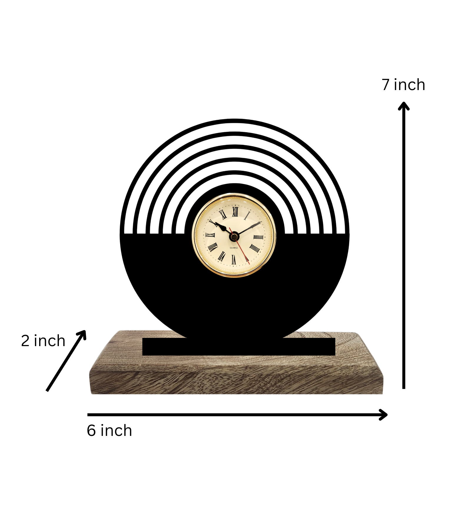 Bauhaus Spiral Black Table Clock
