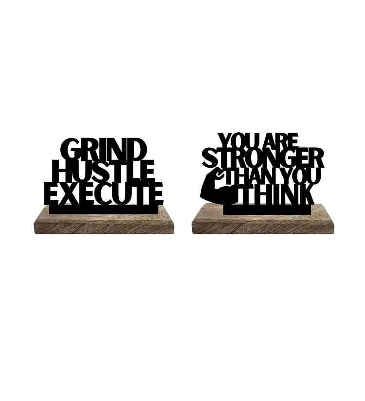 Strong Mind, Bold Execution Set of 2 Table Décor