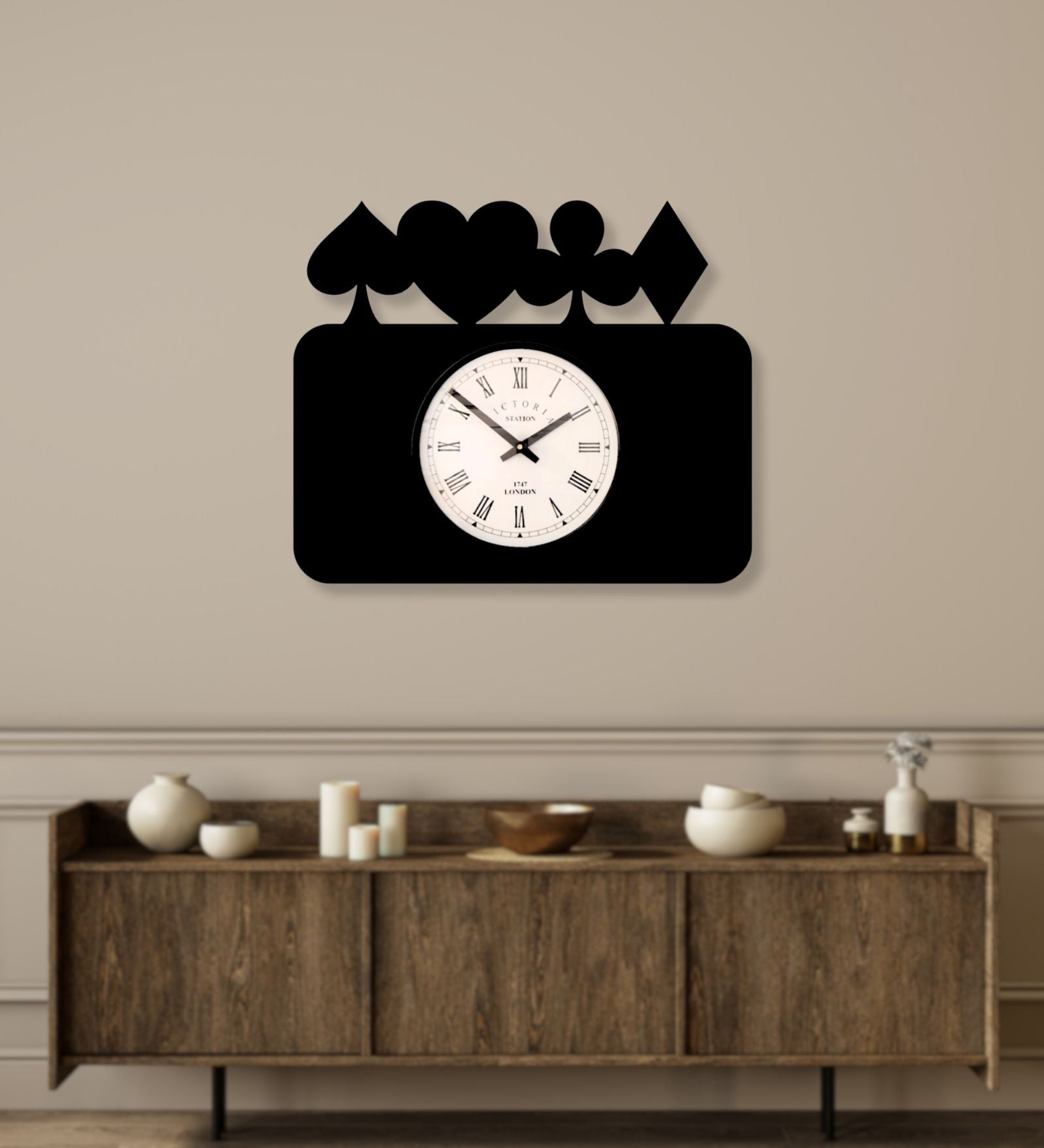 Playing Cards Suits Wall Clock