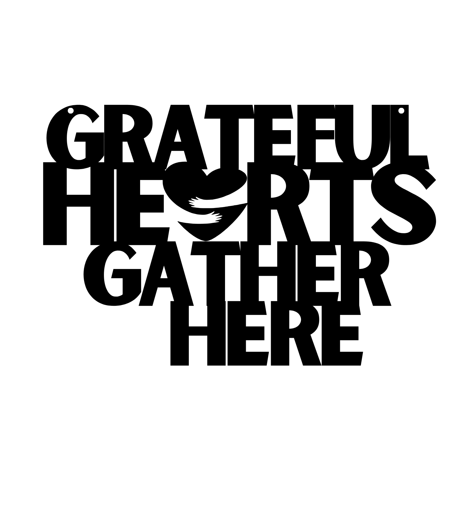 Grateful Hearts Gather Here Metal Hanging