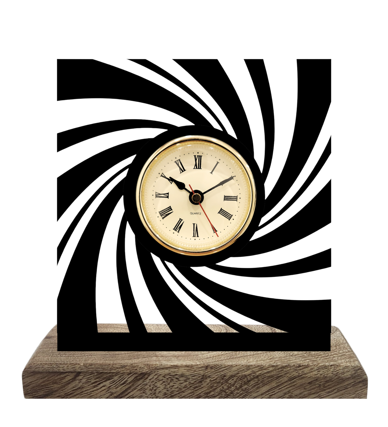 Illusionary Black Table Clock