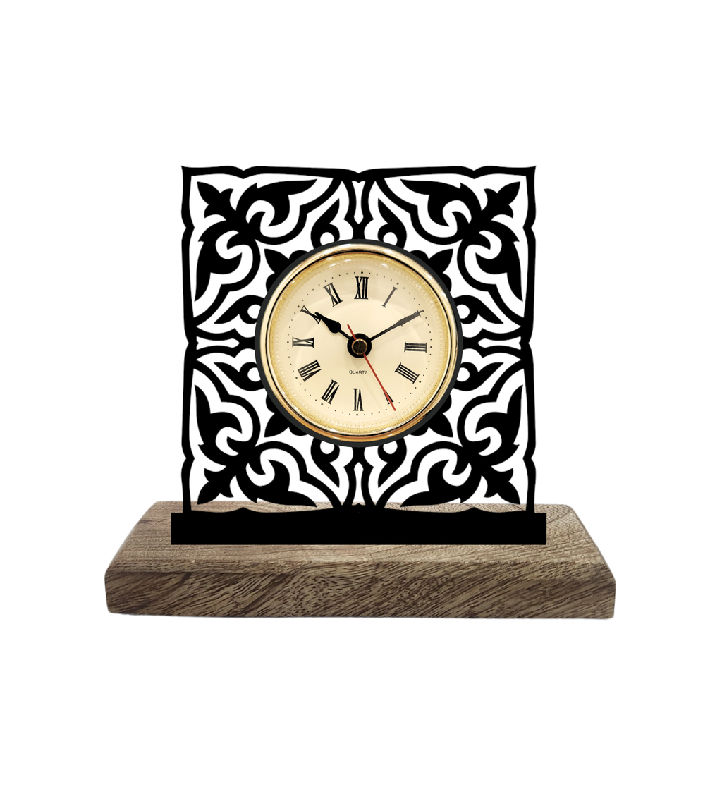 Square Aesthetic Black Table Clock