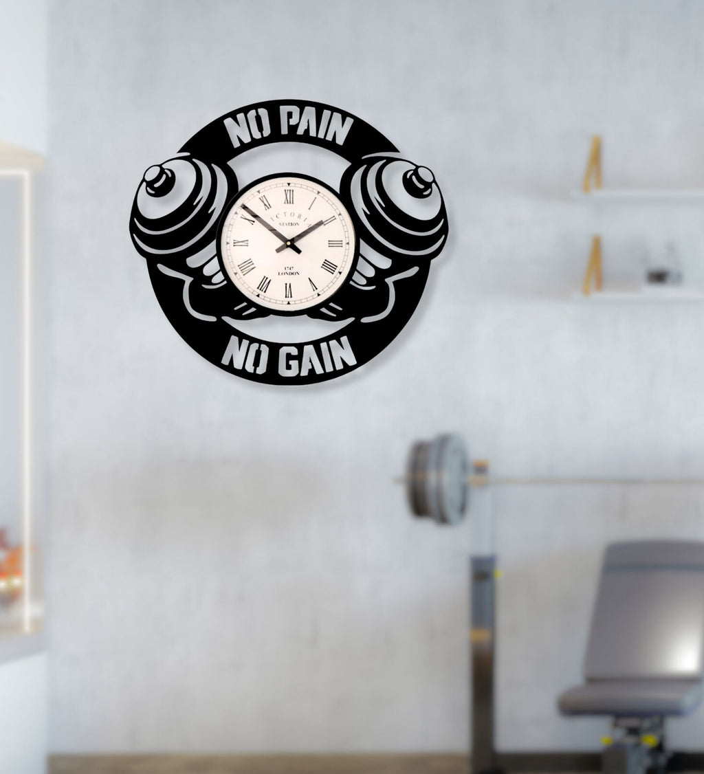No Pain No Gain Gym Wall Clock
