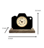 Photographer Camera Black Table Clock