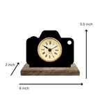 Photographer Camera Black Table Clock