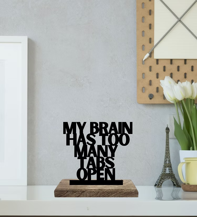 Quiet Cubicle, Busy Brain Set of 2 Table Décor
