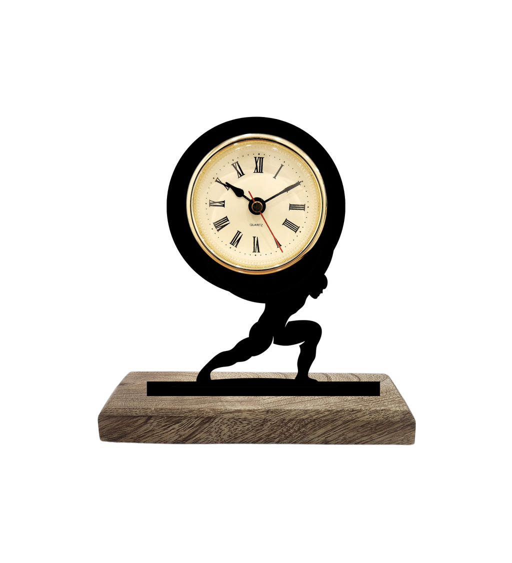 Atlas Black Table Clock
