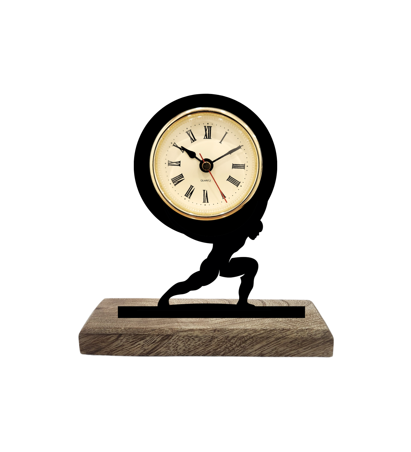 Atlas Black Table Clock