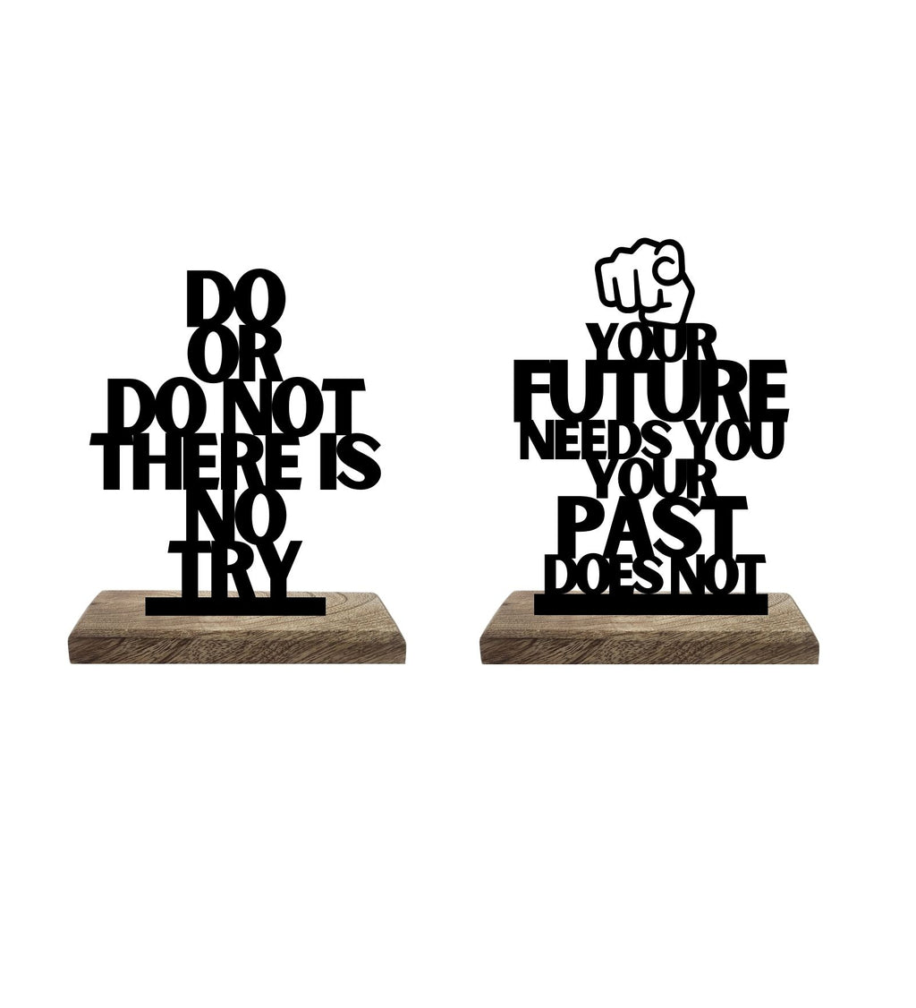 No Try, Only Do Set of 2 Table Décor