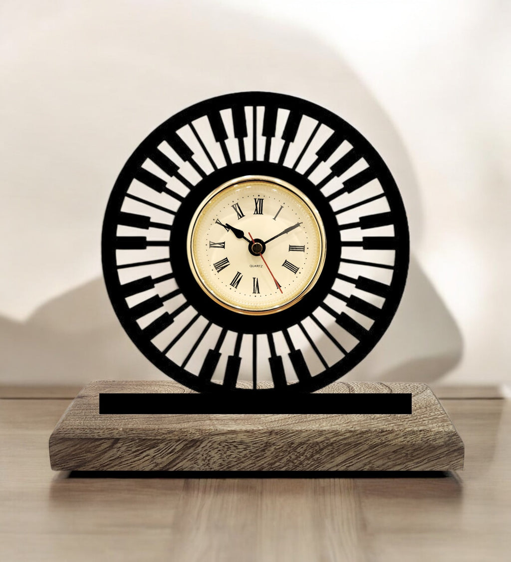 Piano Black Table Clock