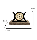 Moon Phases Black Table Clock