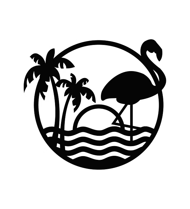 Flamingo on a Beach