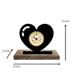 Heart Black Table Clock