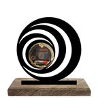 Spiral Vortex Black Table Clock