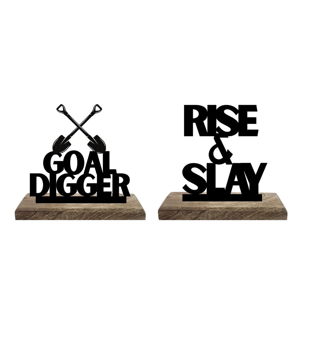 Rise Up, Goal Digger Set of 2 Table Décor