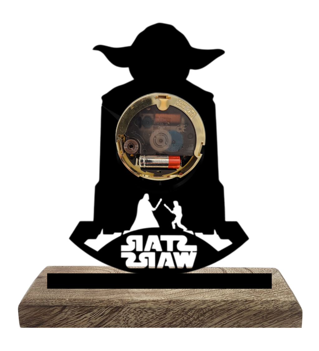 Yoda Star Wars Black Table Clock
