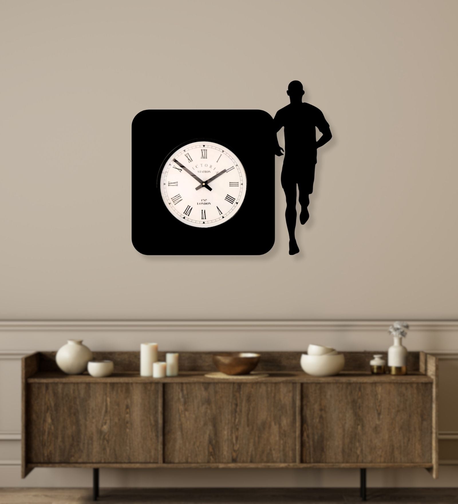 Running Athlete Wall Clock