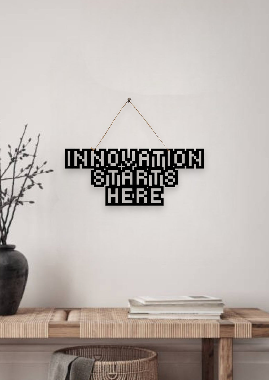 Innovation Starts Here Metal Hanging