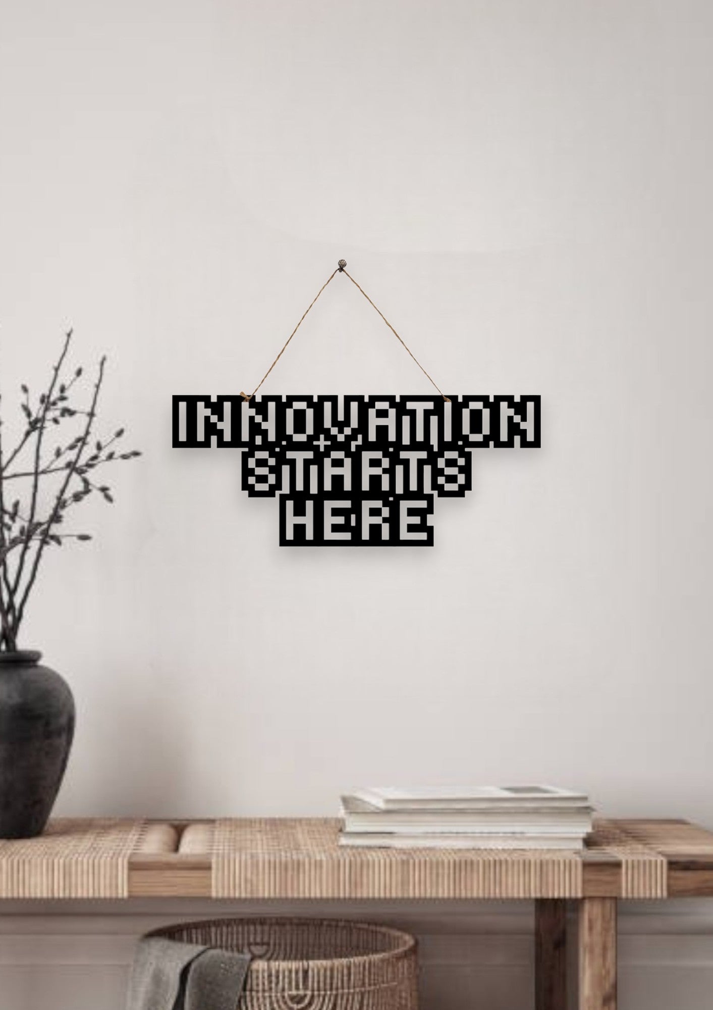 Innovation Starts Here Metal Hanging