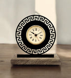 Round Geometric Black Table Clock