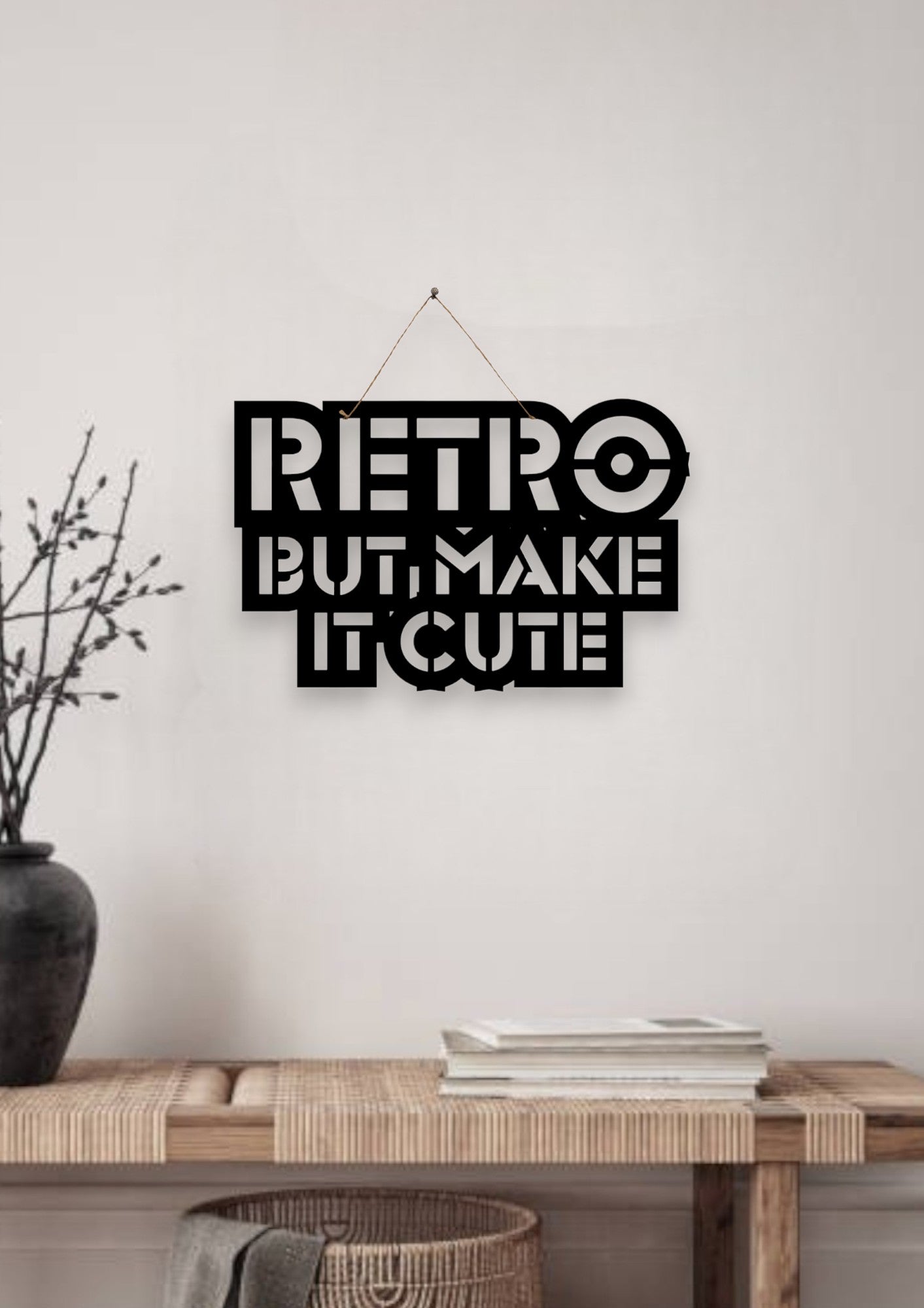 Retro But Make it Cute Metal Hanging