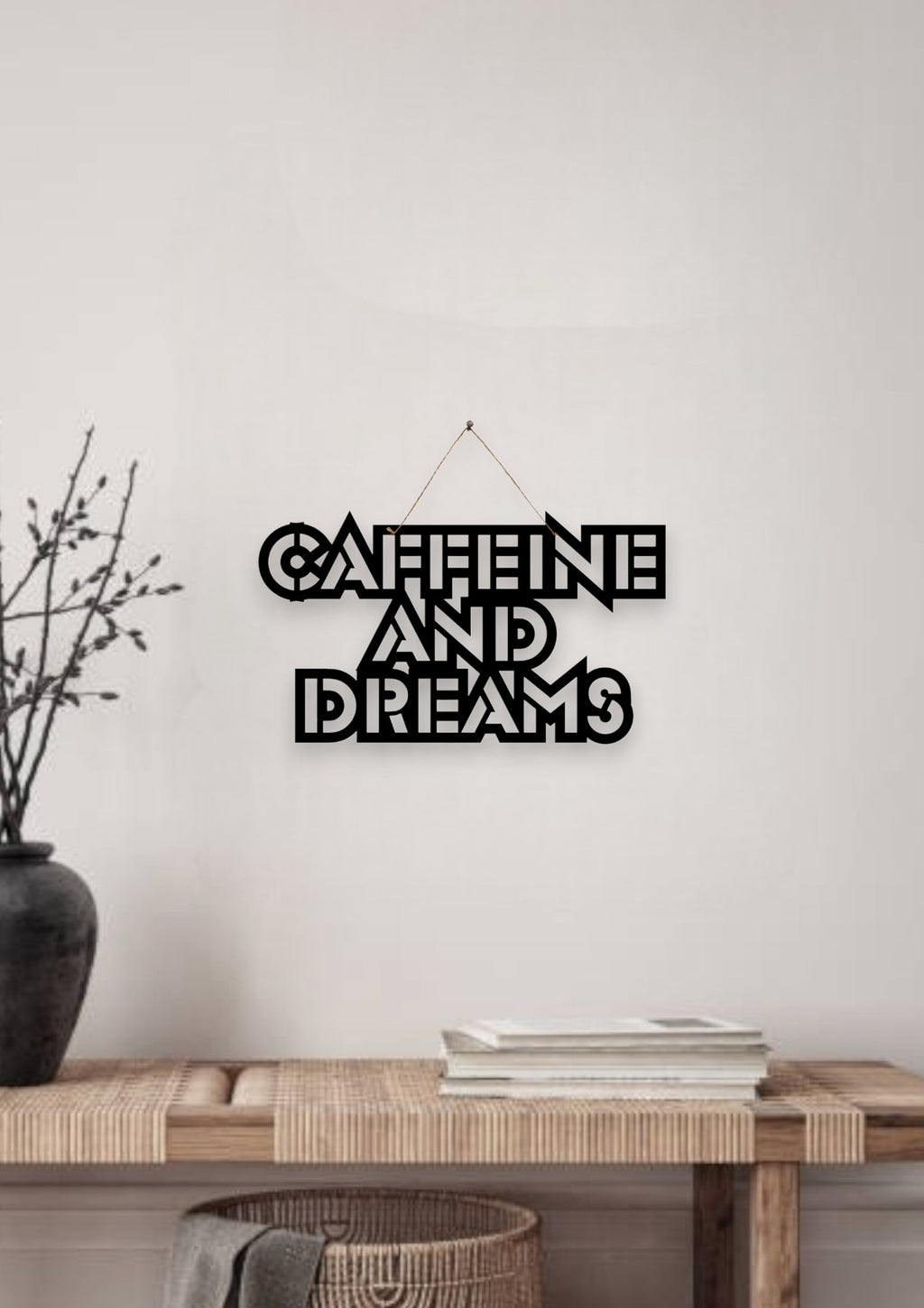 Caffeine And Dreams Metal Hanging