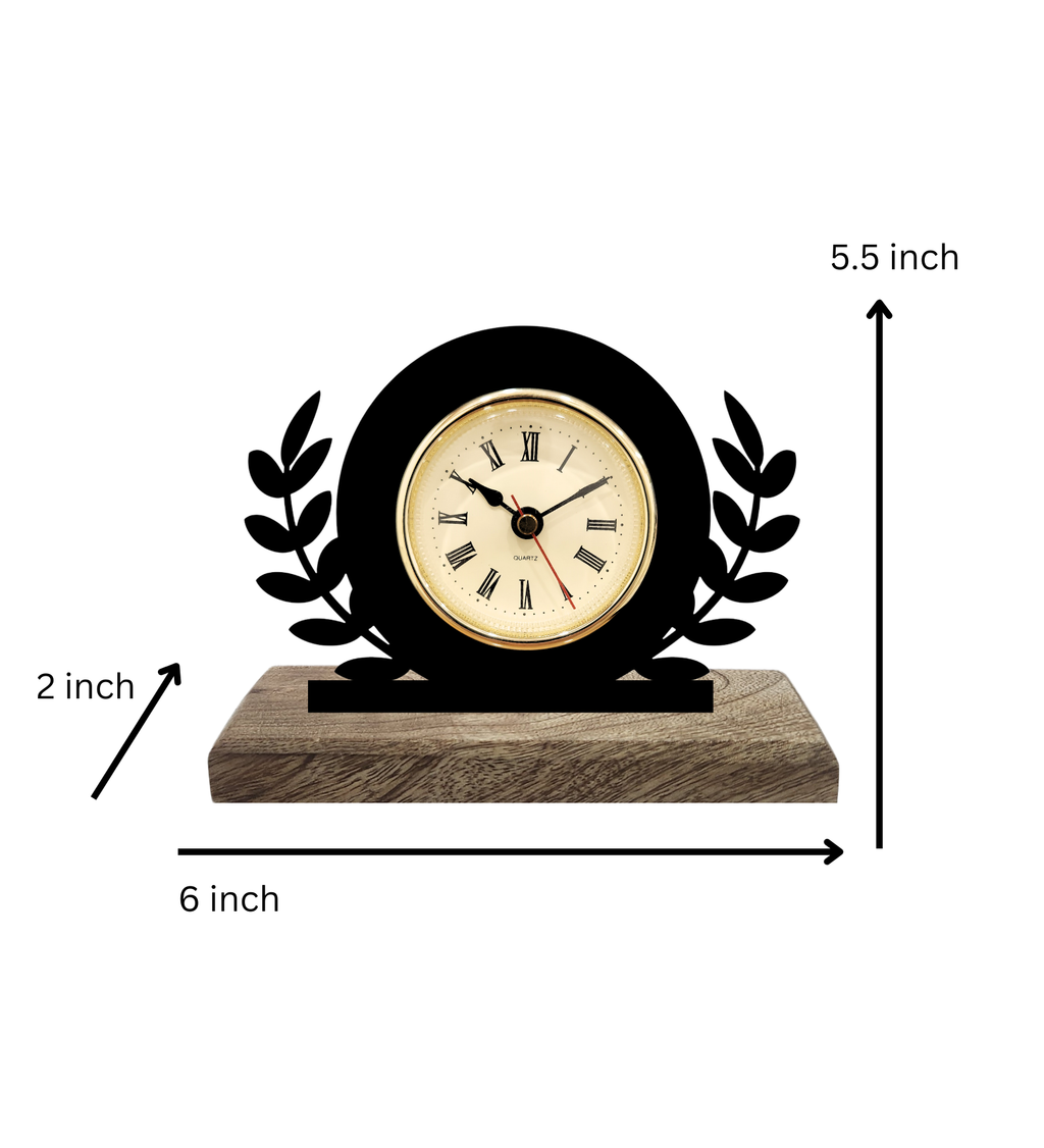 Greek Black Table Clock