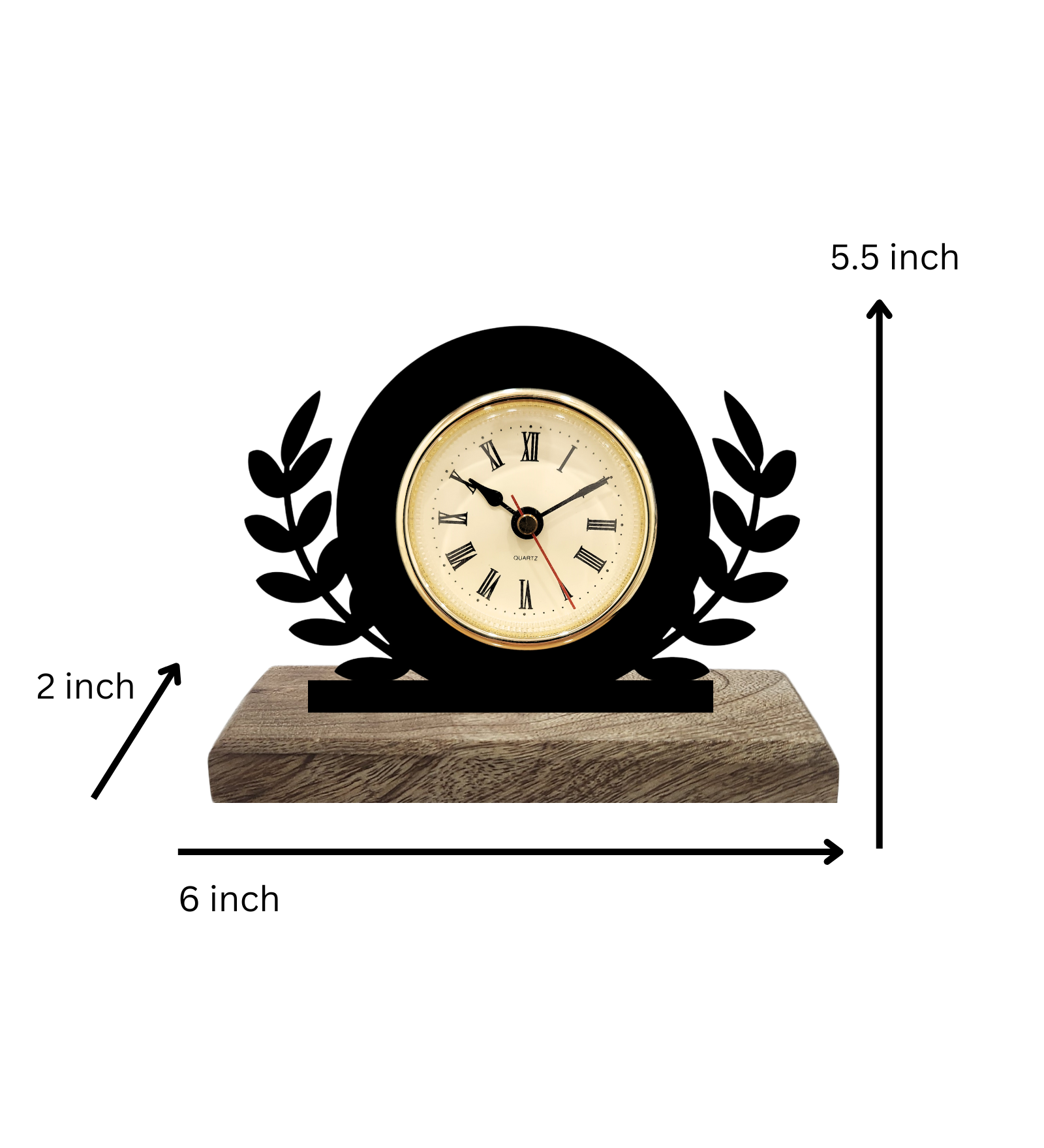 Greek Black Table Clock