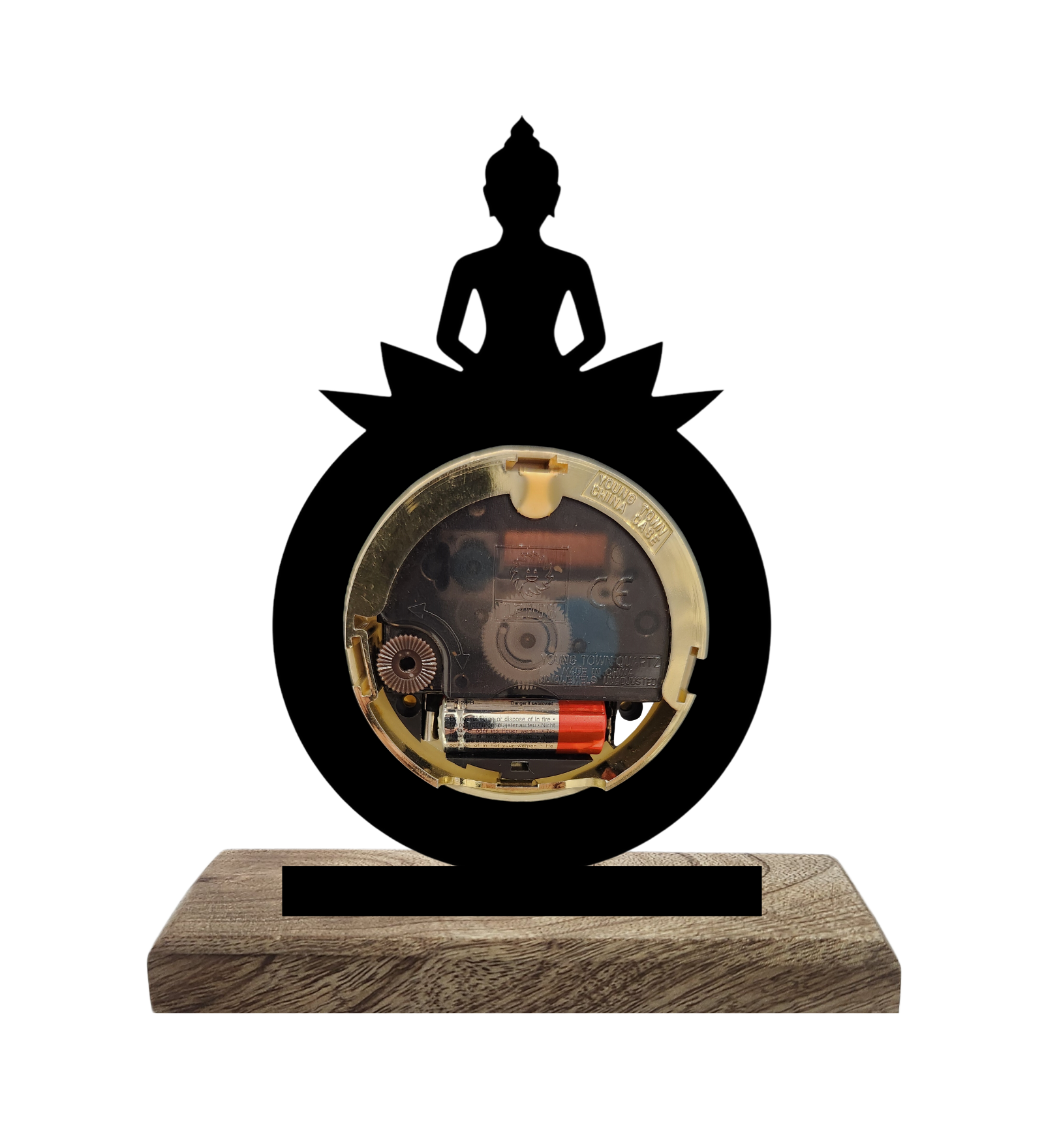 Buddha Meditation Black Table Clock