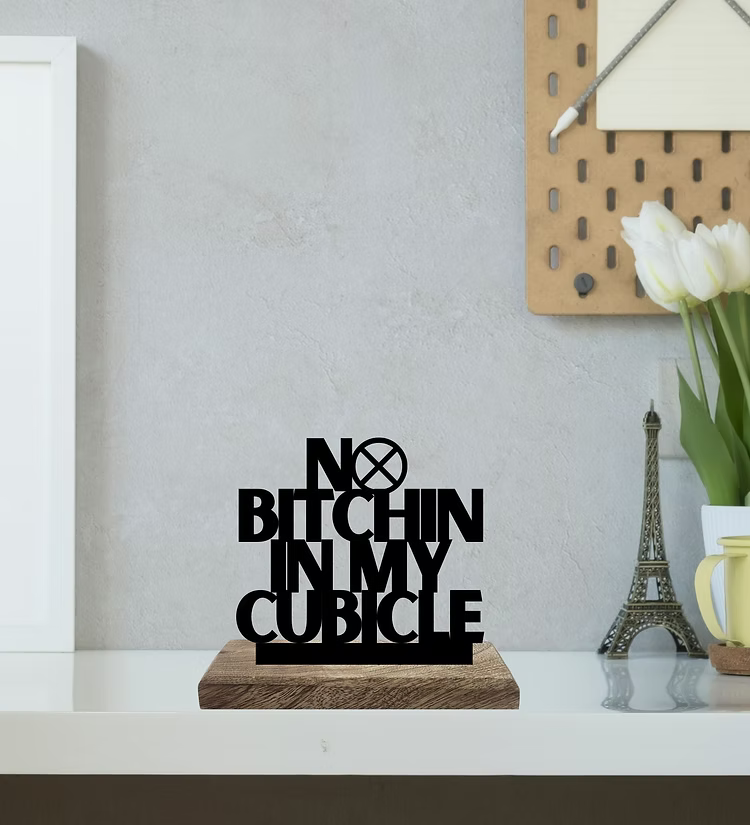 Quiet Cubicle, Busy Brain Set of 2 Table Décor
