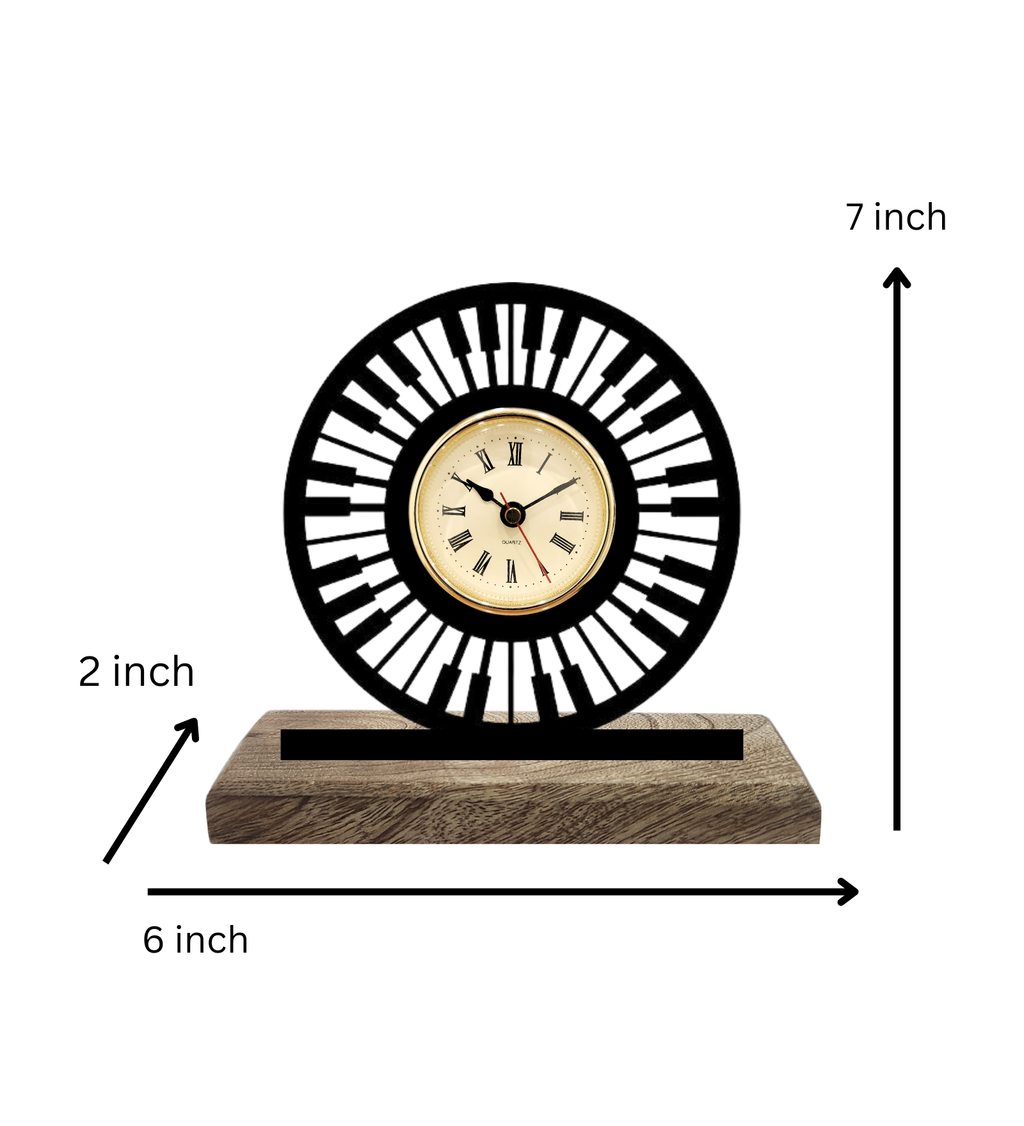 Piano Black Table Clock