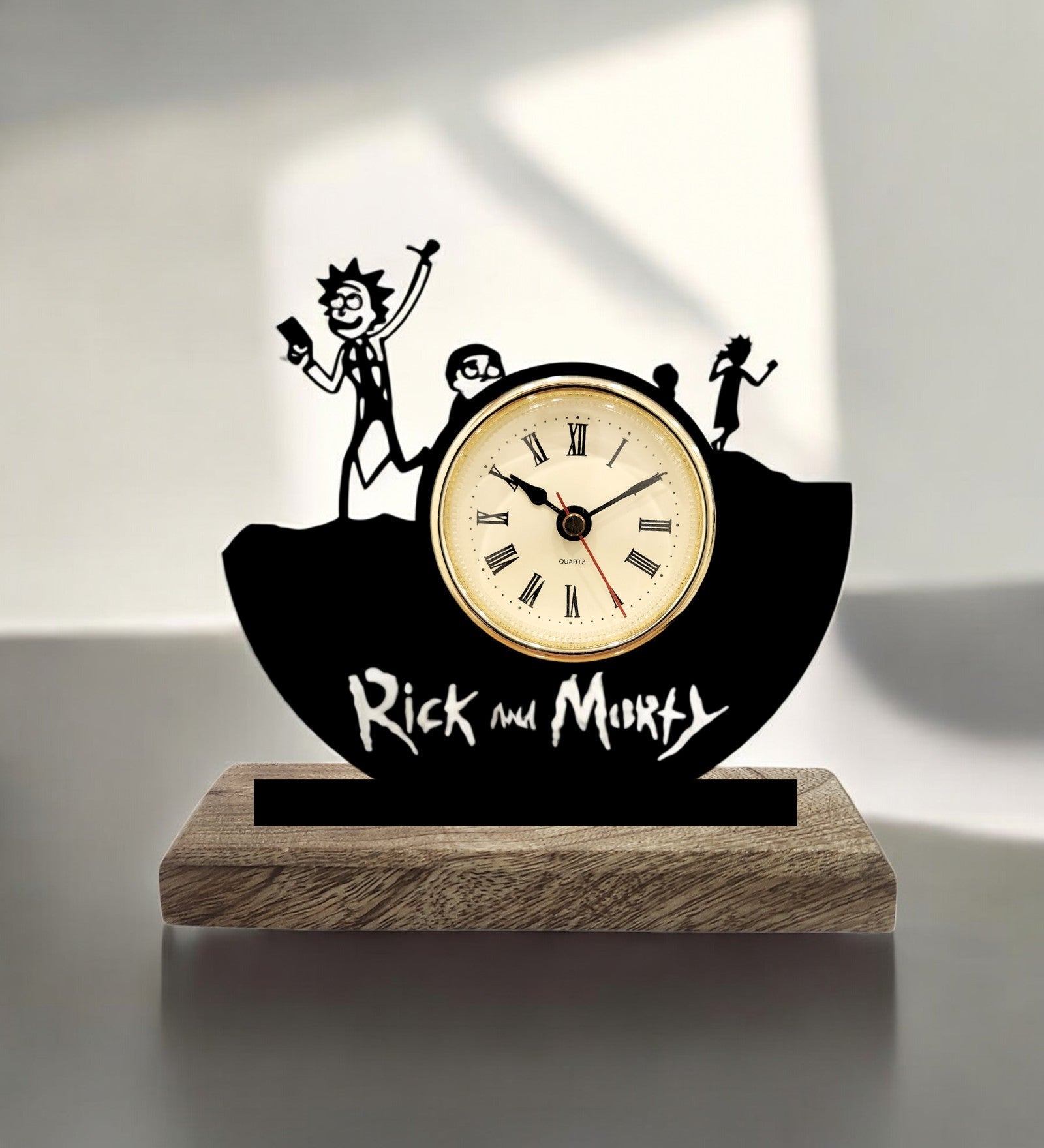 Rick and Morty Black Table Clock