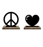 Heart and Peace Set of 2 Table Décor