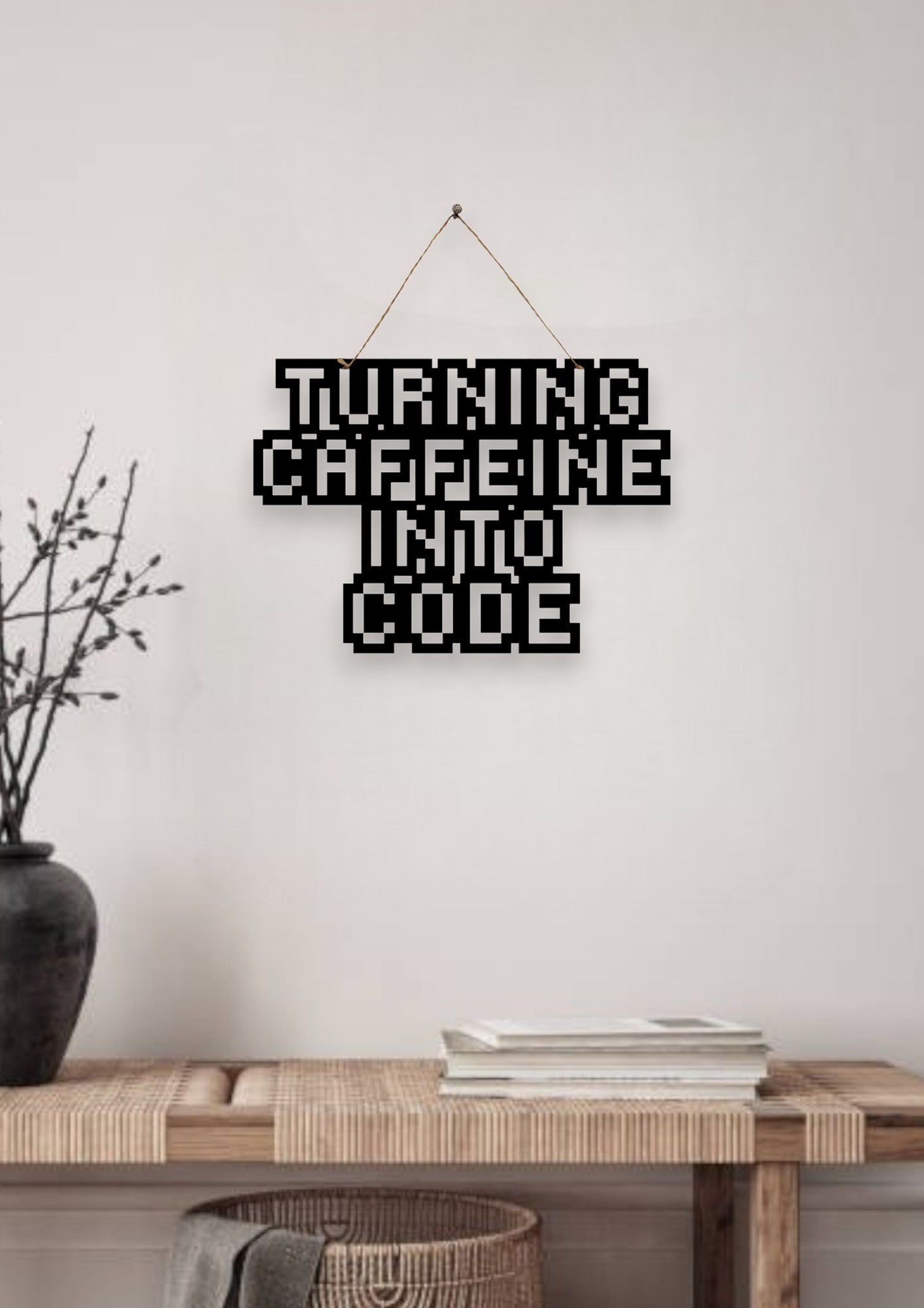Turning Caffeine Into Code Metal Hanging