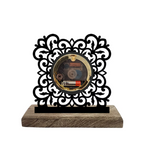 Flower Border Black Table Clock