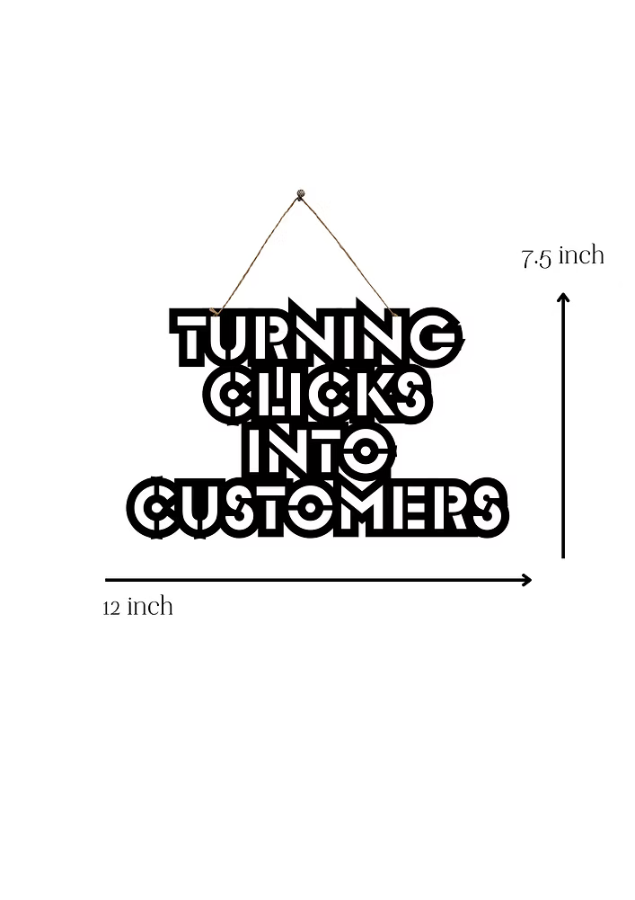 Turning Clicks Into Customers Metal Hanging