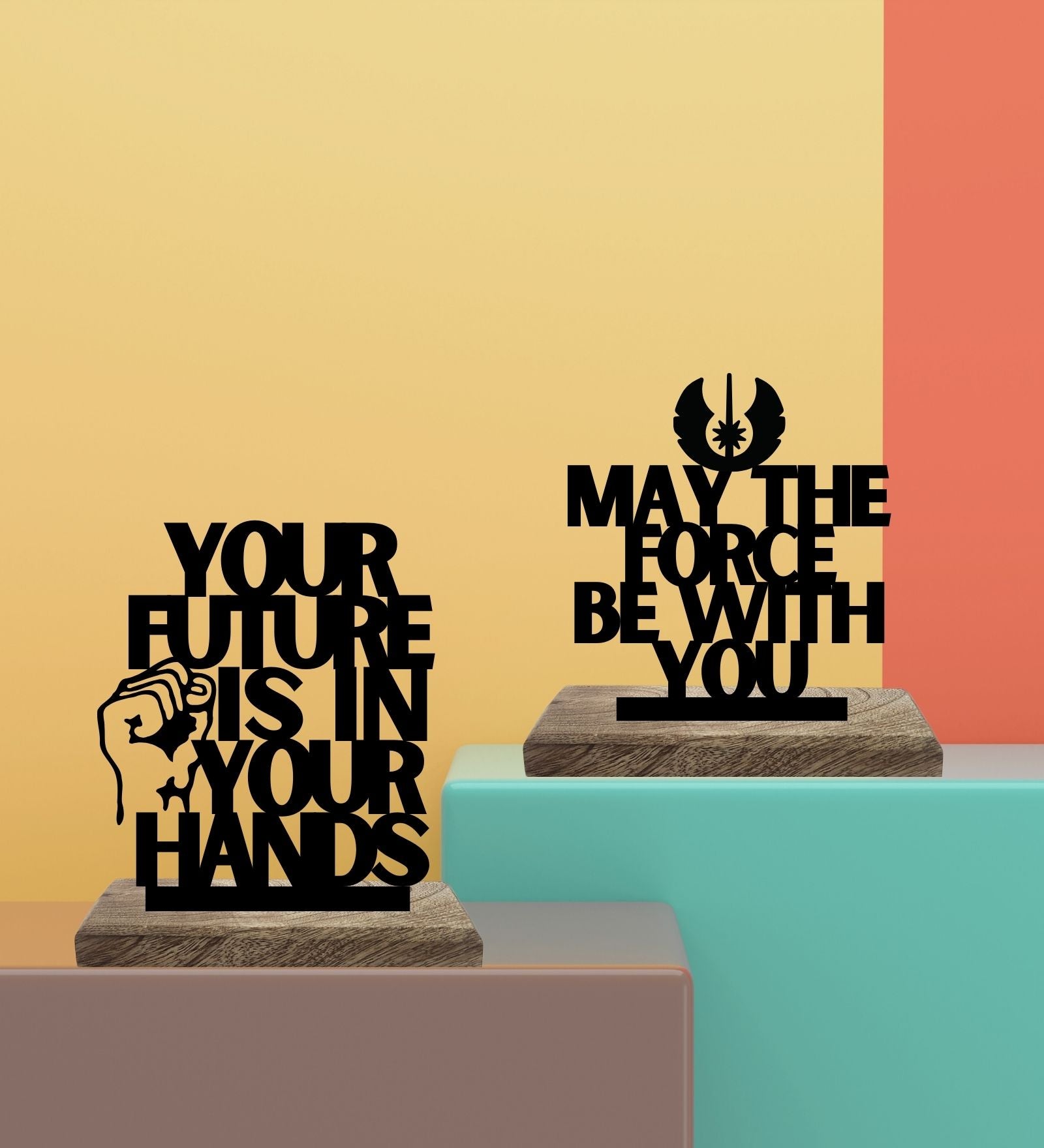 Guided by Force, Driven by Choice Set of 2 Table Décor