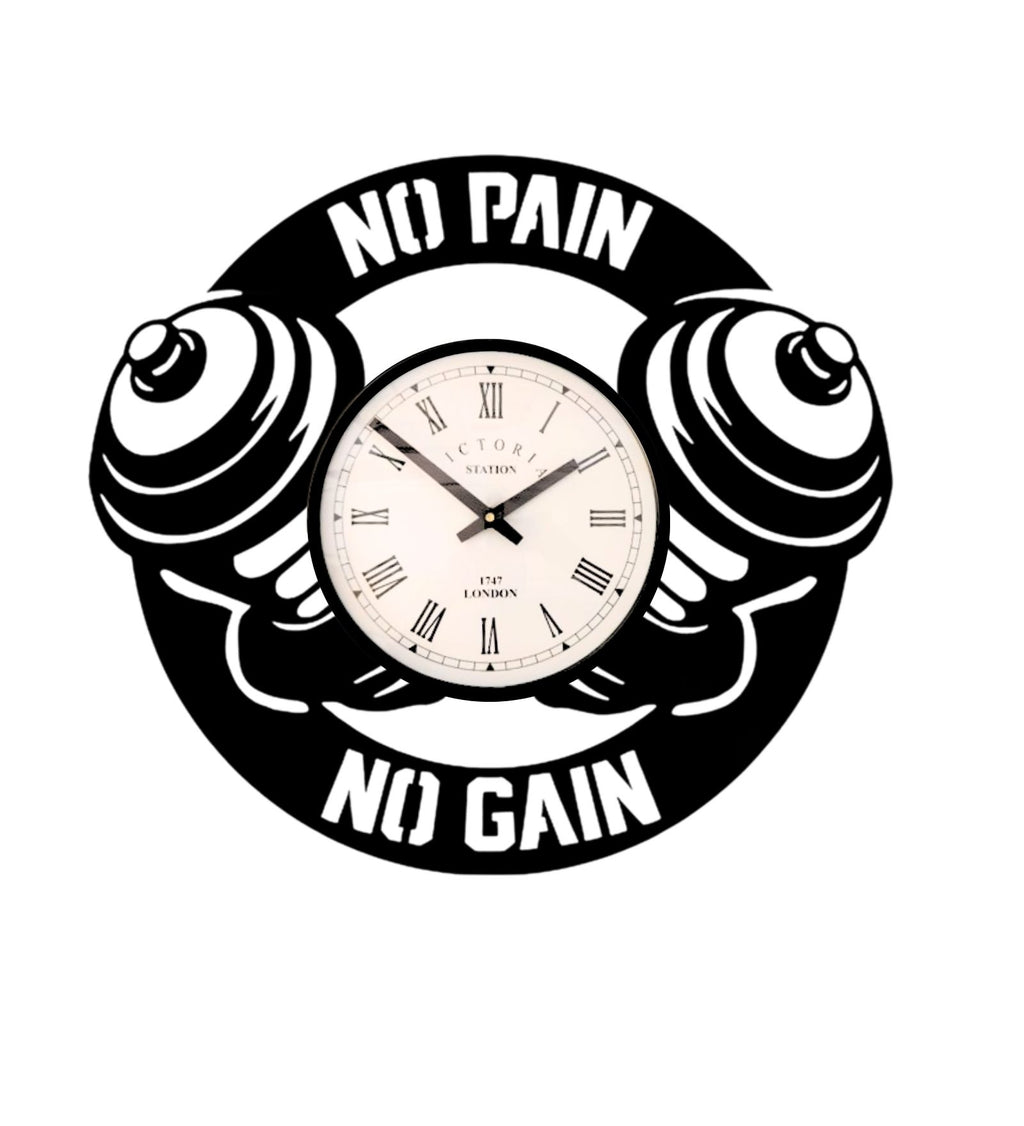 No Pain No Gain Gym Wall Clock