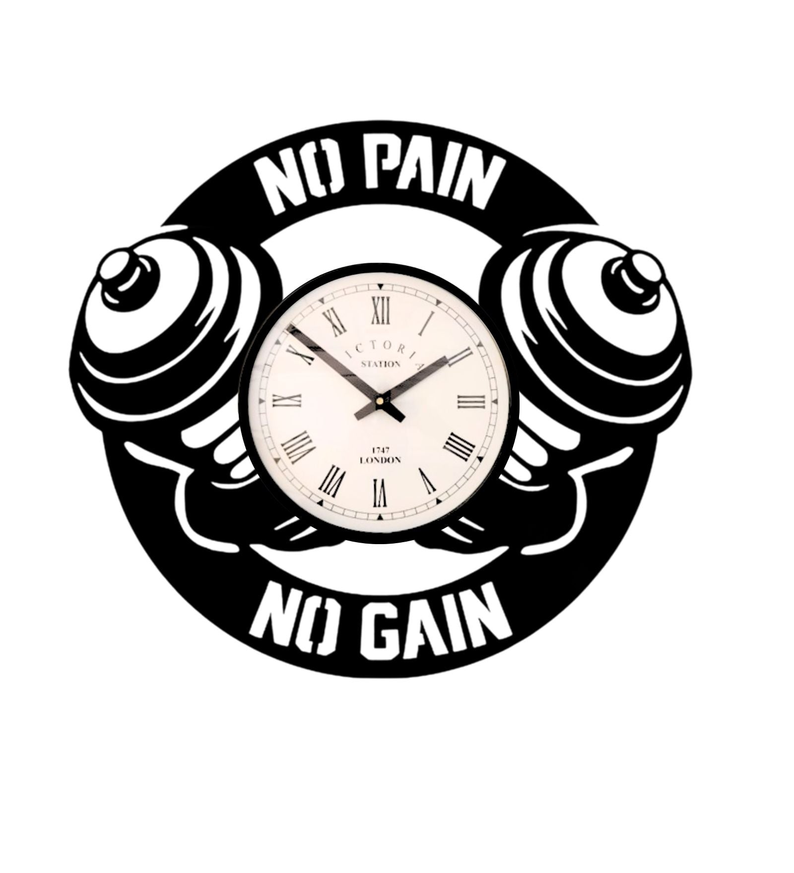 No Pain No Gain Gym Wall Clock