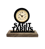 Sagittarius Sun Sign Black Table Clock