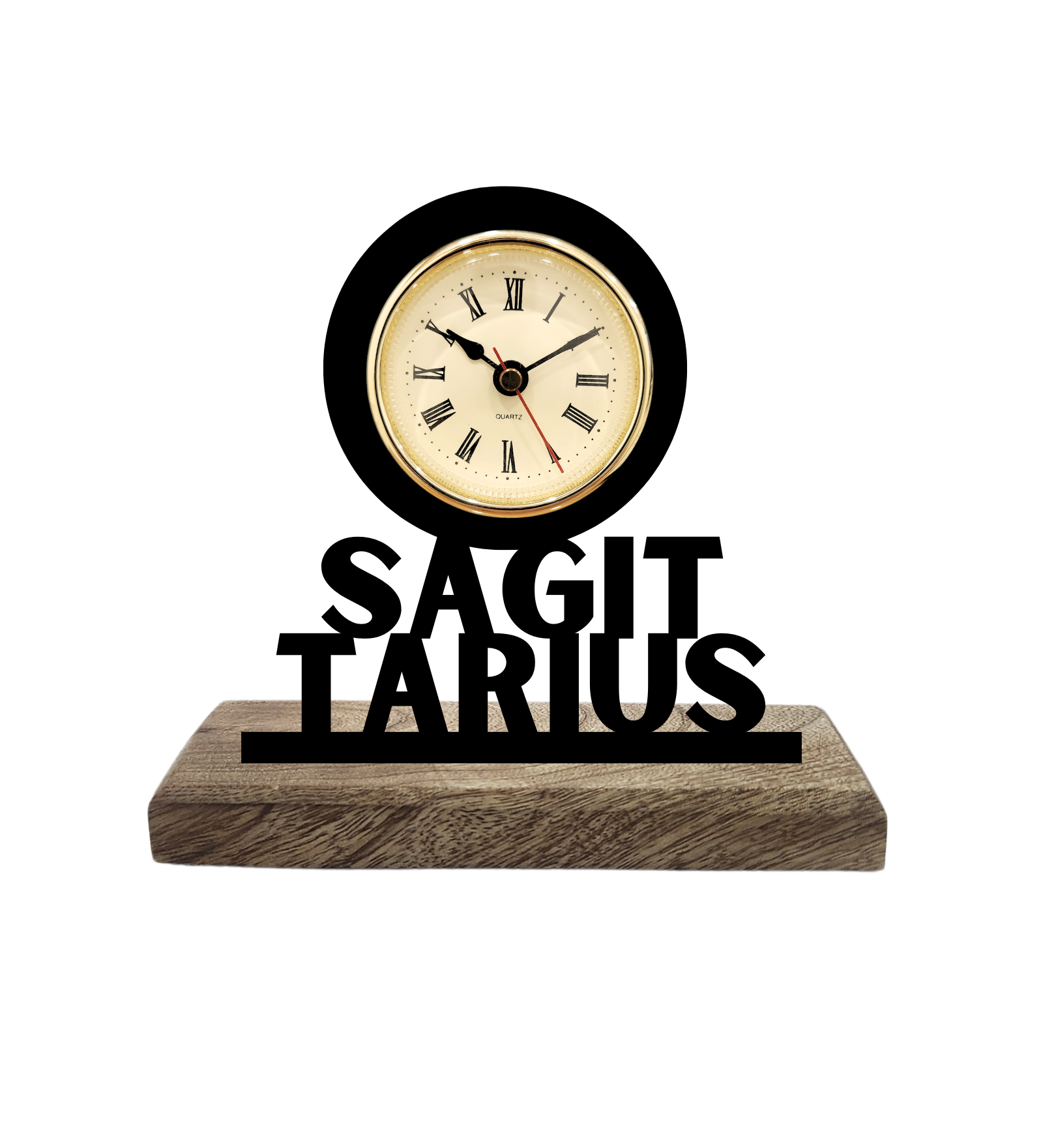Sagittarius Sun Sign Black Table Clock