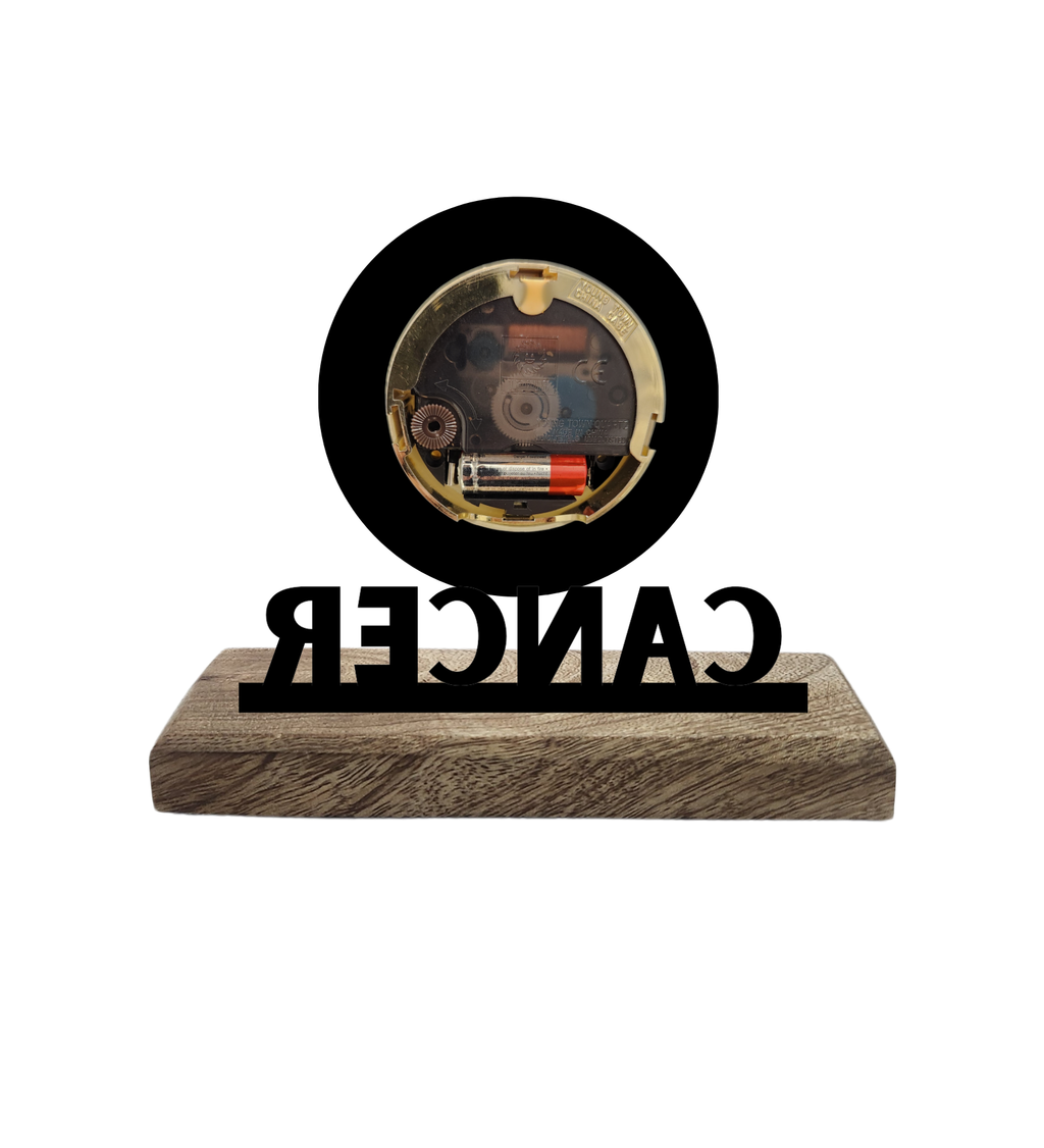 Cancer Sun Sign Black Table Clock