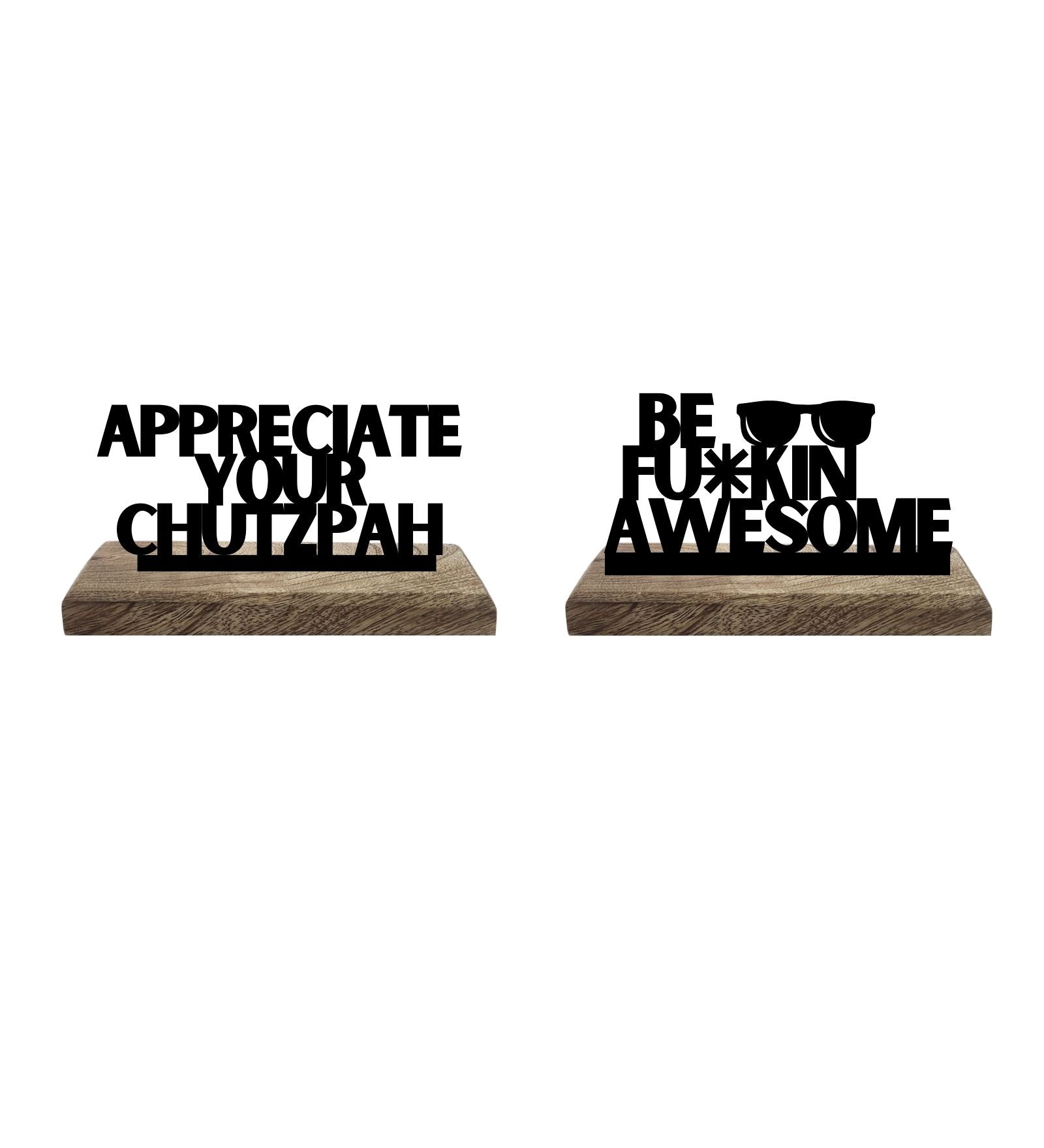 Boldness & Badassery Set of 2 Table Décor