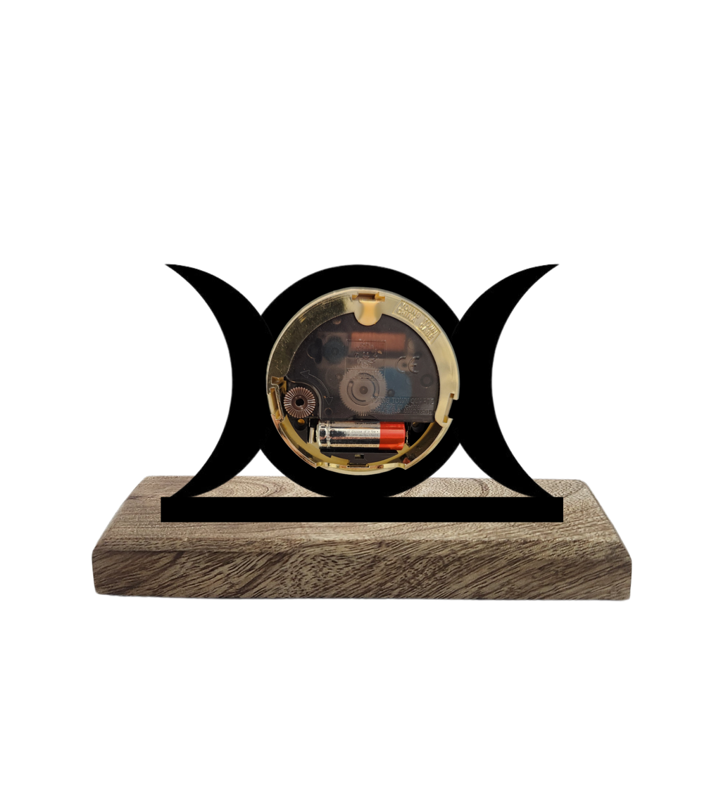 Moon Phases Black Table Clock