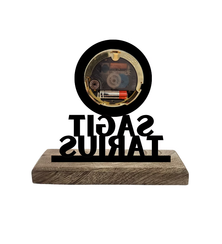 Zodiac Signs Black Table Clock