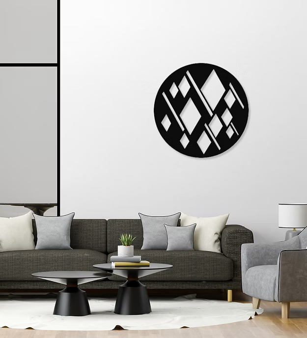 Round Abstract Geometric Pattern Panel