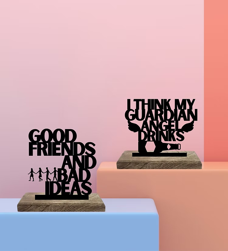 Friendship Amidst the Follies Set of 2 Table Décor