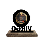 Virgo Sun Sign Black Table Clock