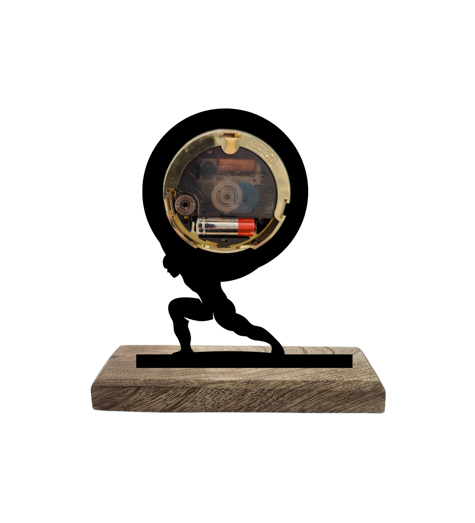 Atlas Black Table Clock